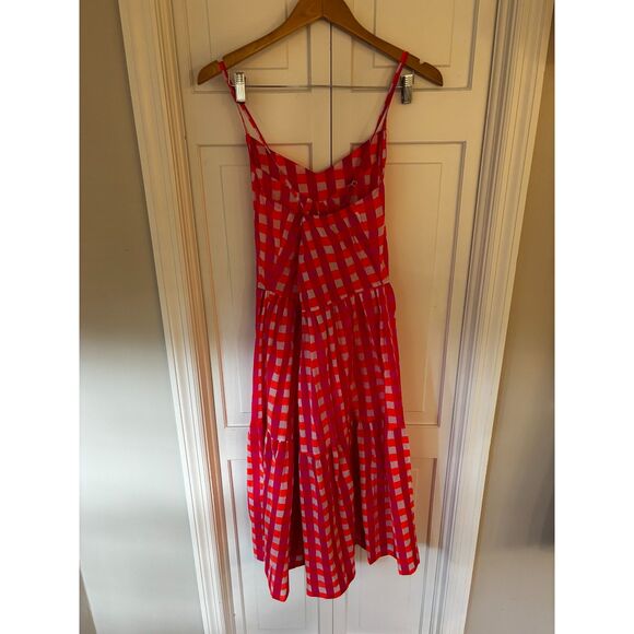 NWT SZ Blockprints for J.Crew Tiered Midi Gingham Dress - Picture 7 of 9